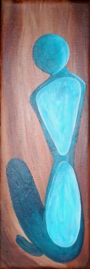 Sculpture bleue, acrylique